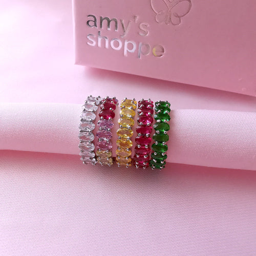 Bianca oval eternity ring - Amysshoppe.com