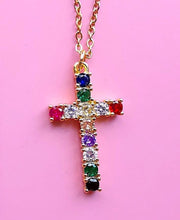 Load image into Gallery viewer, Barbara cross rainbow necklace - Amysshoppe.com