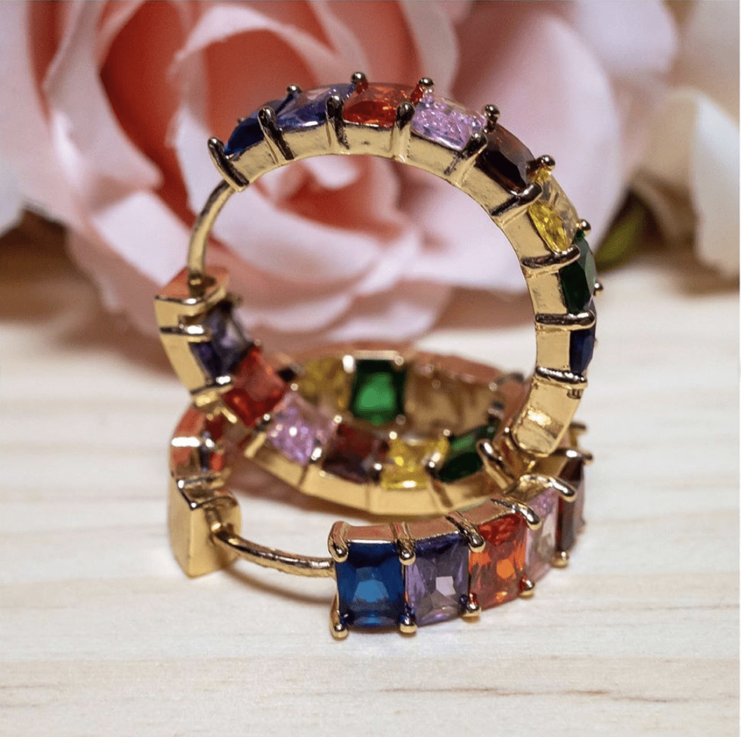Celine rainbow hoop earrings - Amysshoppe.com