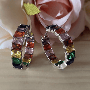 Celine rainbow hoop earrings - Amysshoppe.com