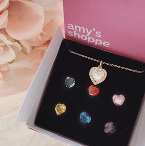 Amora Interchangeable stones necklace - Amysshoppe.com