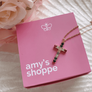 Barbara cross rainbow necklace - Amysshoppe.com