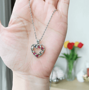 Leslie rainbow heart necklace - Amysshoppe.com